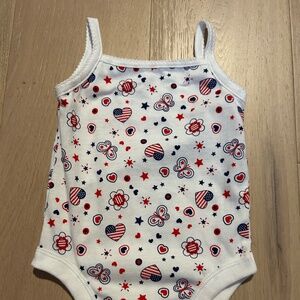 Garanimals Patriotic Red/White/Blue Onesie for Girls Size 12M Summer!